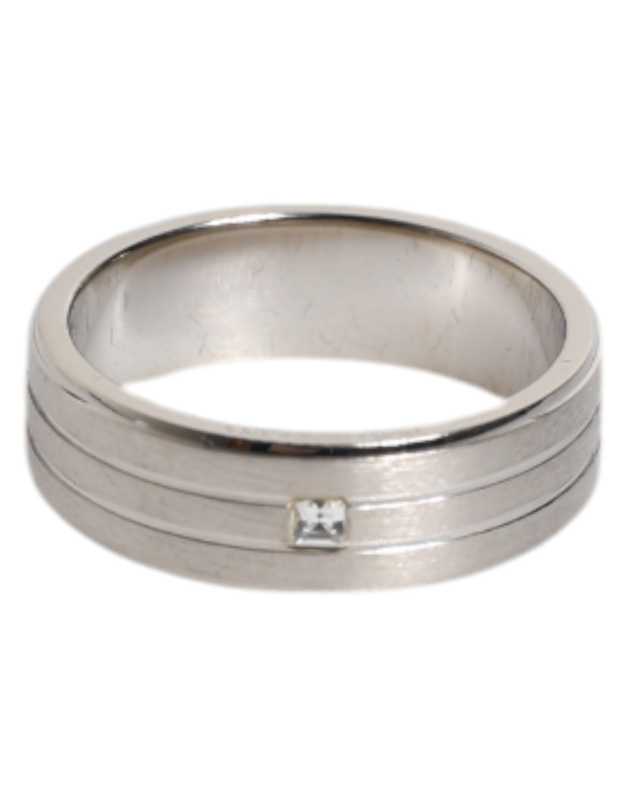 Anello DG in Ottone Tonalità Argento con Cristallo Trasparente