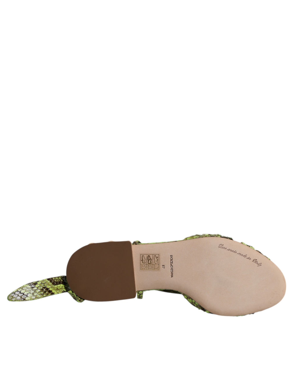 Grüne Sandalen mit Knöchelriemen im Animal-Print
