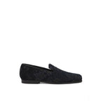 Blue Leather Slip-On Loafers