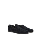 Blue Leather Slip-On Loafers