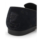 Blue Leather Slip-On Loafers