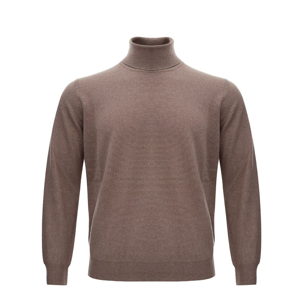 Brauner Rollkragenpullover aus Wolle