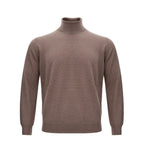 Brauner Rollkragenpullover aus Wolle