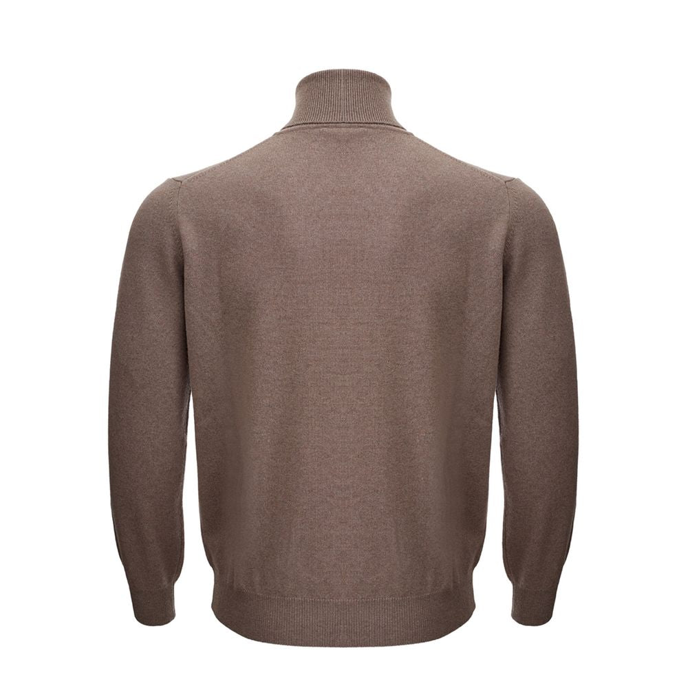 Brauner Rollkragenpullover aus Wolle