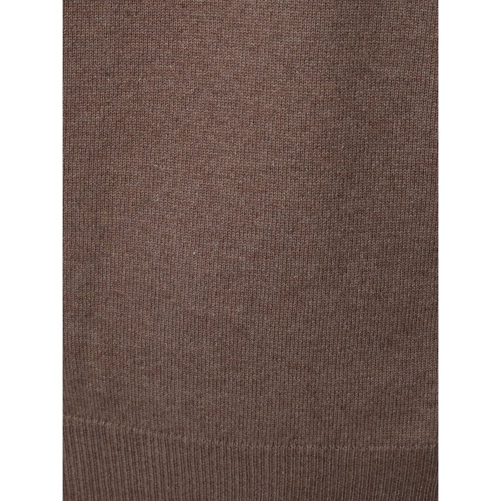 Brauner Rollkragenpullover aus Wolle