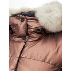 Pink Polyester Full-Length Jacket