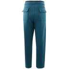 Blue Cotton Athletic Pants