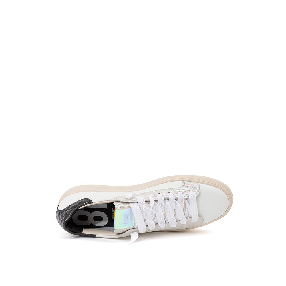 White Leather Low Top Sneakers