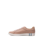 Pink Leather Low Top Sneakers