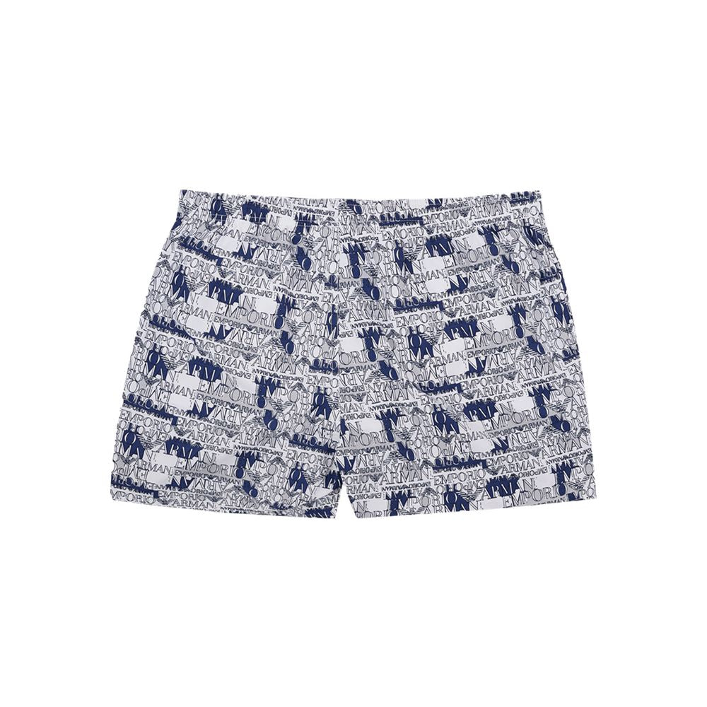 White Polyester Swim Shorts