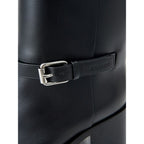 Black Leather Ankle Boots
