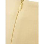 Yellow Viscose Midi Skirt