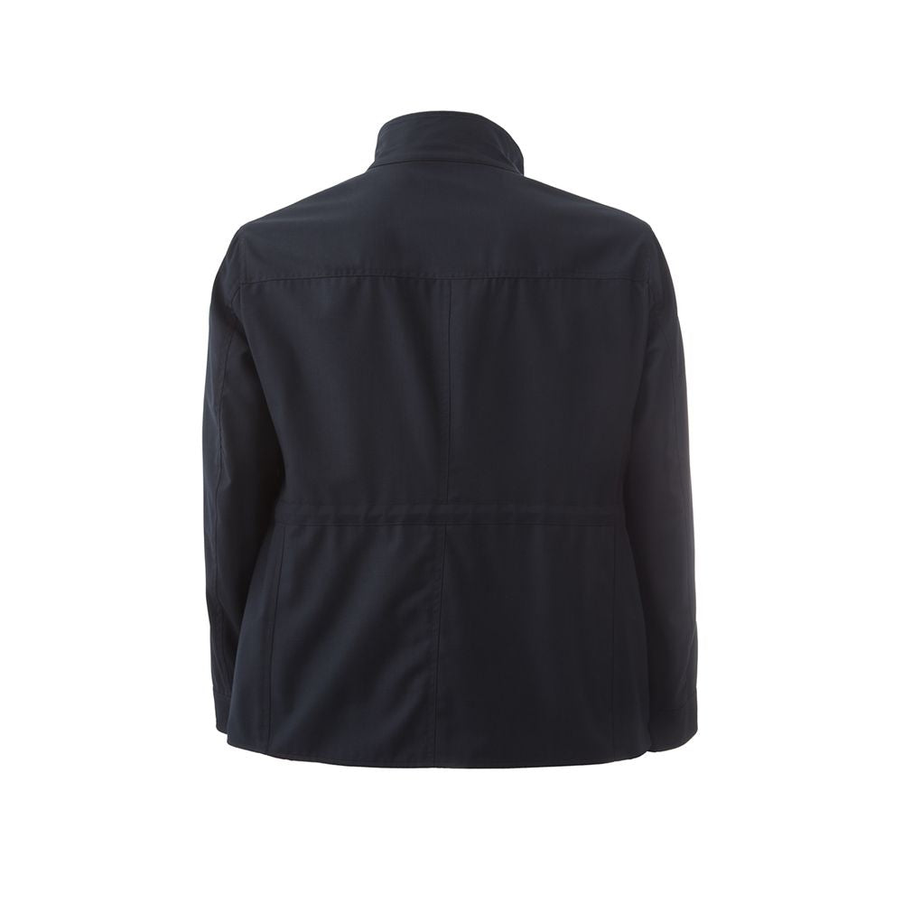 Blauer Wollmantel