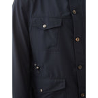 Blauer Wollmantel