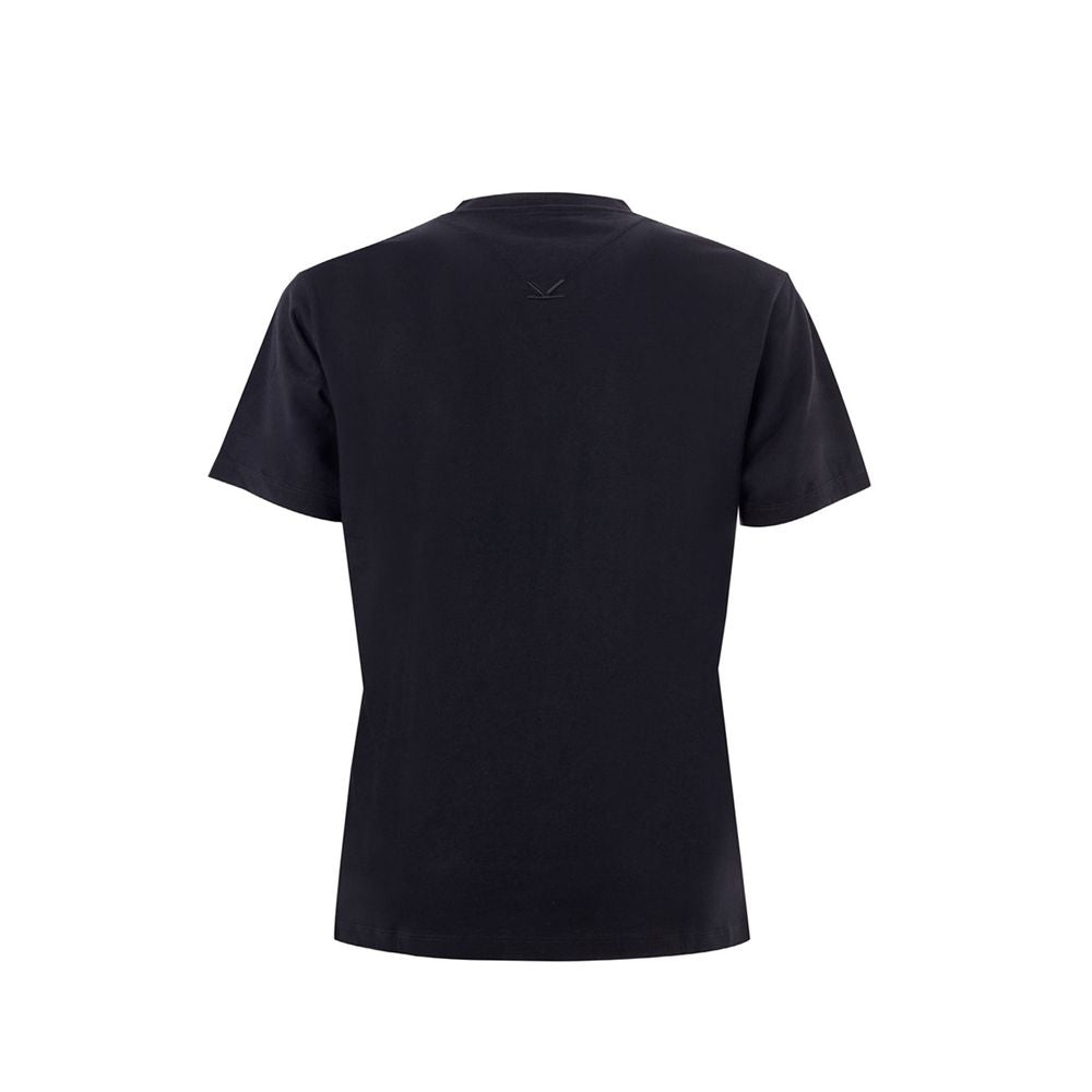 Schwarzes Baumwoll-T-Shirt