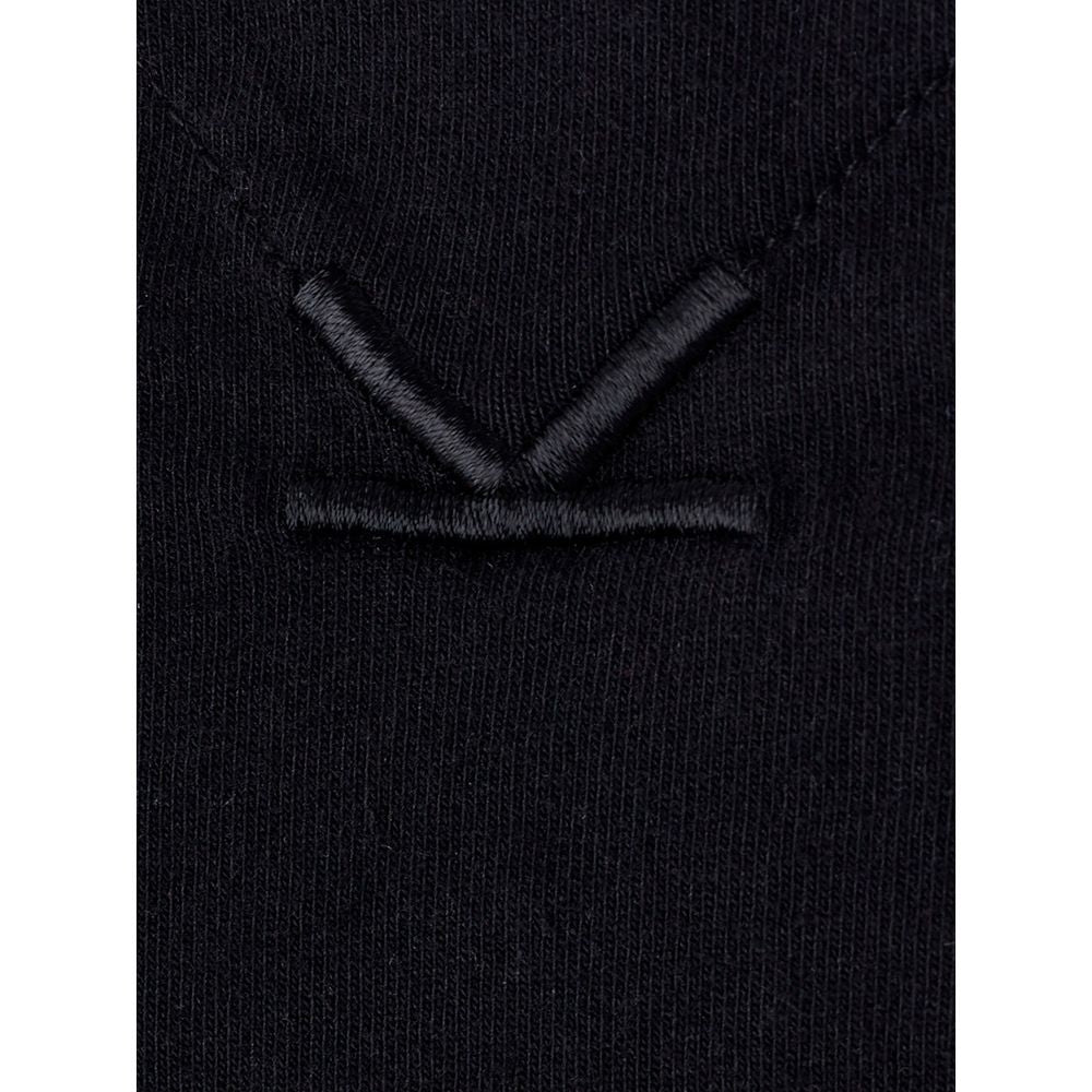 Schwarzes Baumwoll-T-Shirt