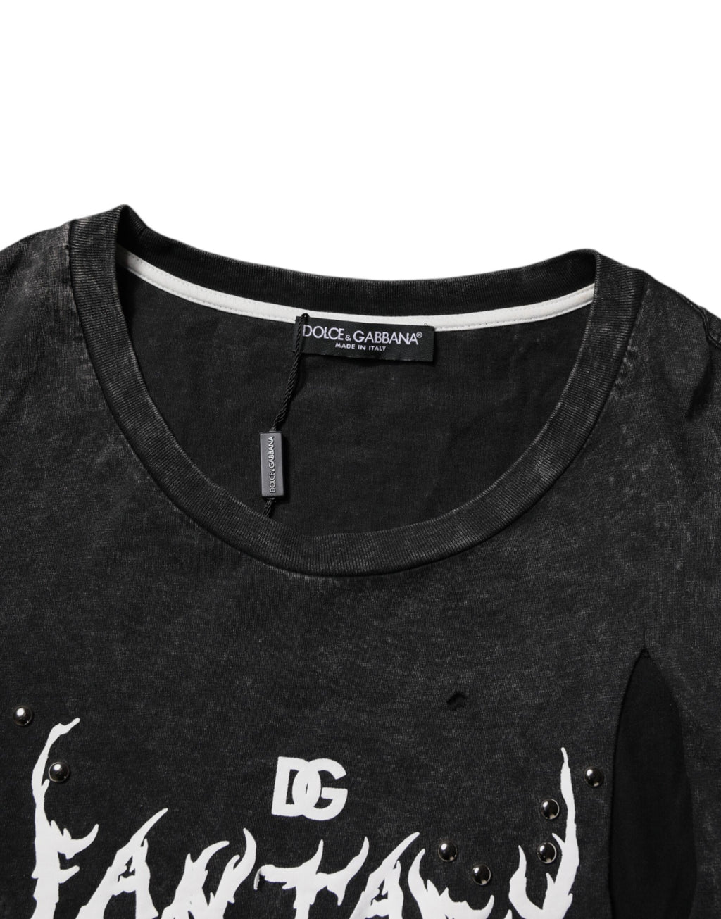 Schwarzes T-Shirt aus Baumwolle mit Rundhalsausschnitt und Grafikprint