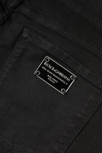 Black Cotton Mid Waisted Skinny Denim Jeans