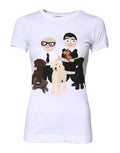 T-Shirt aus weißer Baumwolle mit #DGFAMILY-Stickerei