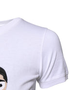 T-Shirt aus weißer Baumwolle mit #DGFAMILY-Stickerei