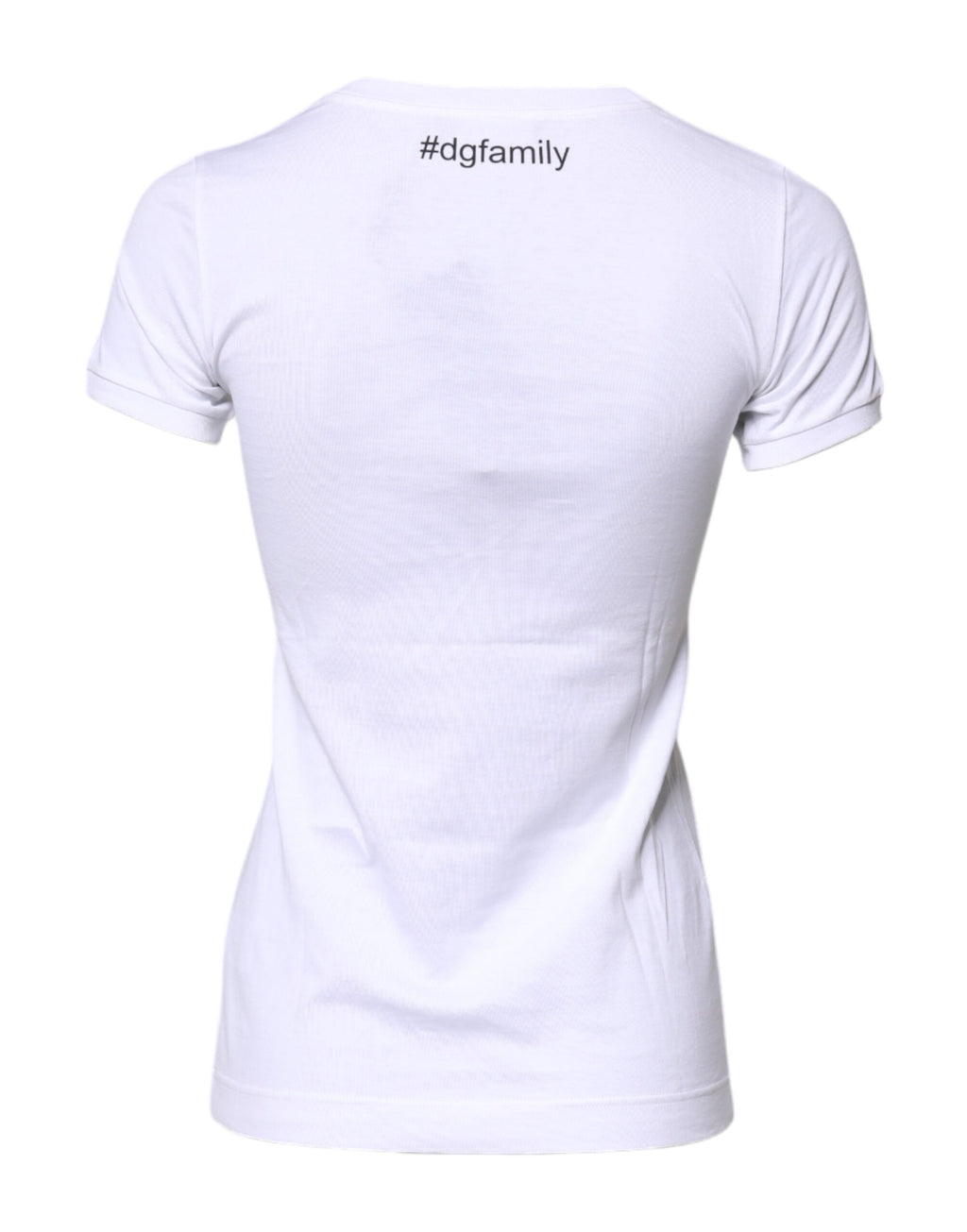 T-Shirt aus weißer Baumwolle mit #DGFAMILY-Stickerei