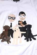 T-Shirt aus weißer Baumwolle mit #DGFAMILY-Stickerei