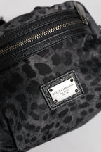 Black Gray Leopard DG Logo Belt Waist Fanny Pack Bag