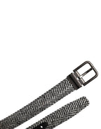 Gürtel mit Metallschnalle in Schwarz-Weiß-Silberfarben