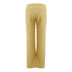 Gold Cotton Casual Pants