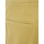 Gold Cotton Casual Pants