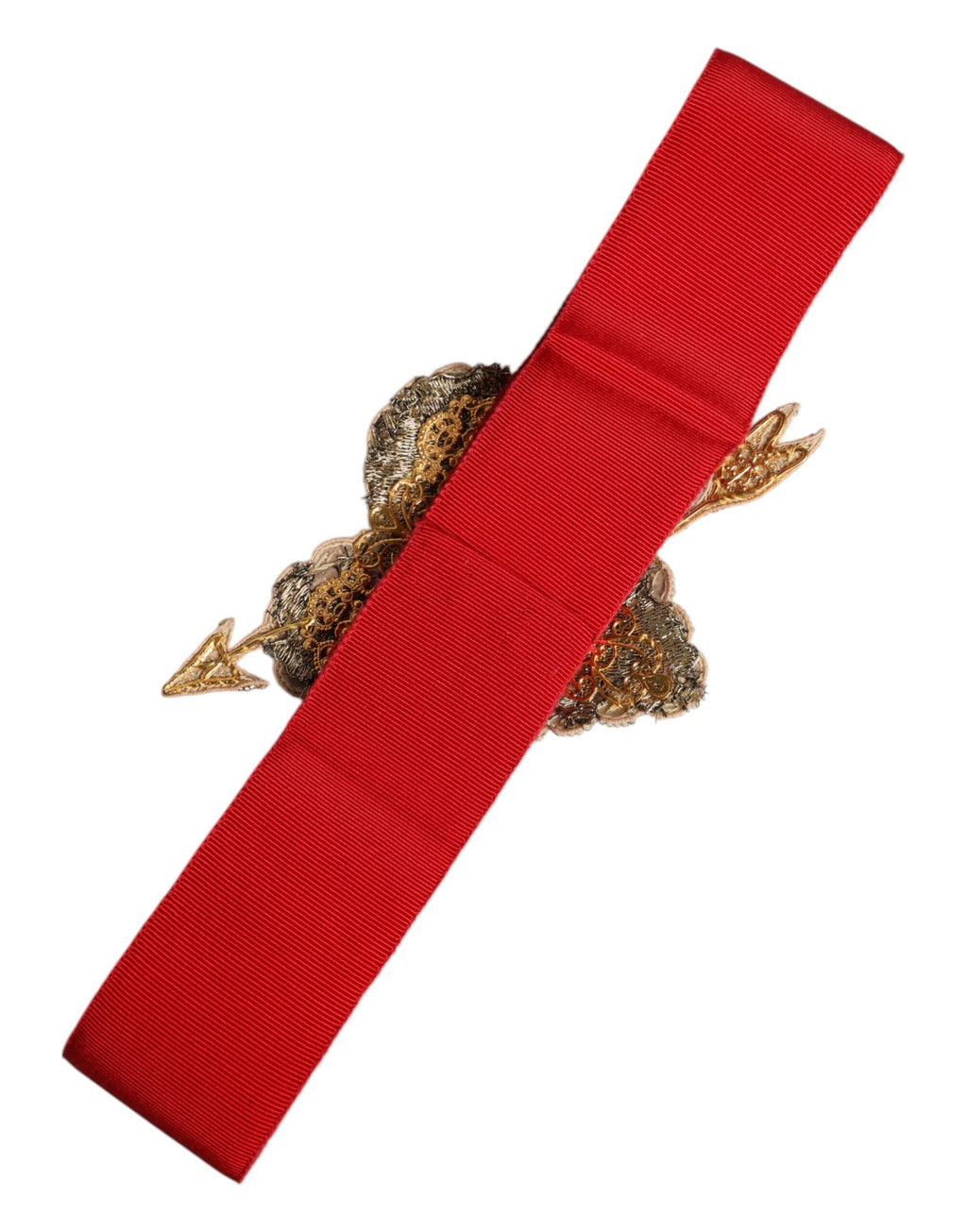 Roter Stretch-Breitbundgürtel mit Herz-Verzierung