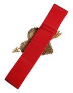 Roter Stretch-Breitbundgürtel mit Herz-Verzierung