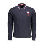 Blue Cotton Men's Polo Shirt