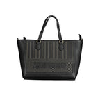 Black Polyurethane Women's Bag with Adjustable Shoulder Strap