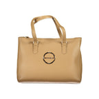 Beige Polyurethane Women's Bag