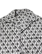 Black White DG Print Cotton Pajama Set Sleepwear