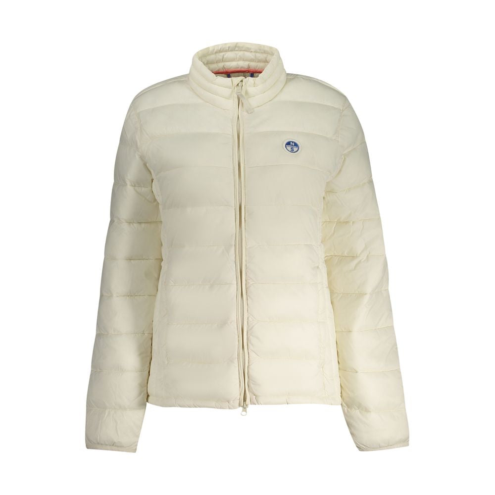 Weiße Polyamid Damenjacke