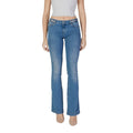 Hellblaue Baumwoll-Bootcut-Jeans