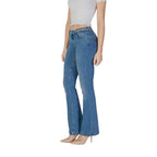 Hellblaue Baumwoll-Bootcut-Jeans