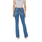 Hellblaue Baumwoll-Bootcut-Jeans