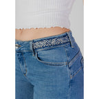 Hellblaue Baumwoll-Bootcut-Jeans