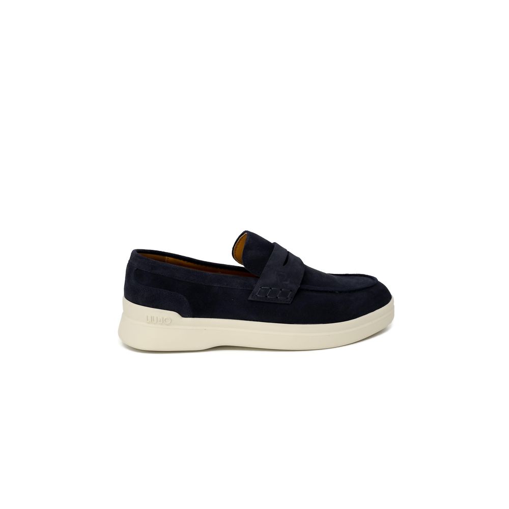 Slipper aus blauem Wildleder