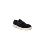 Slipper aus blauem Wildleder