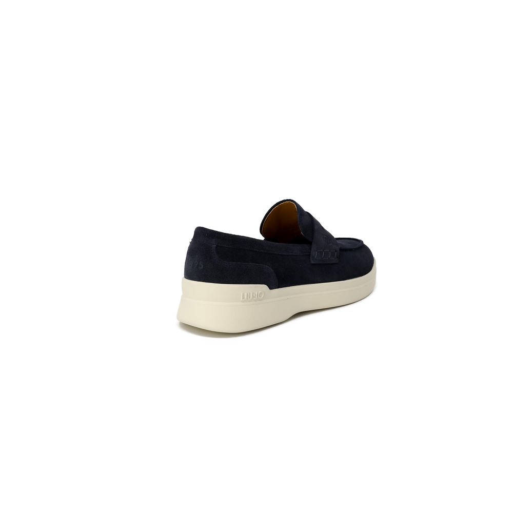 Slipper aus blauem Wildleder