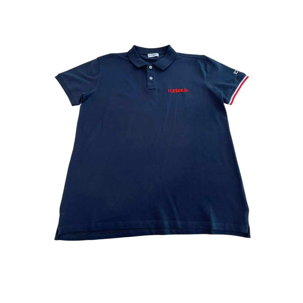 Blaues Baumwoll-Polohemd für Herren