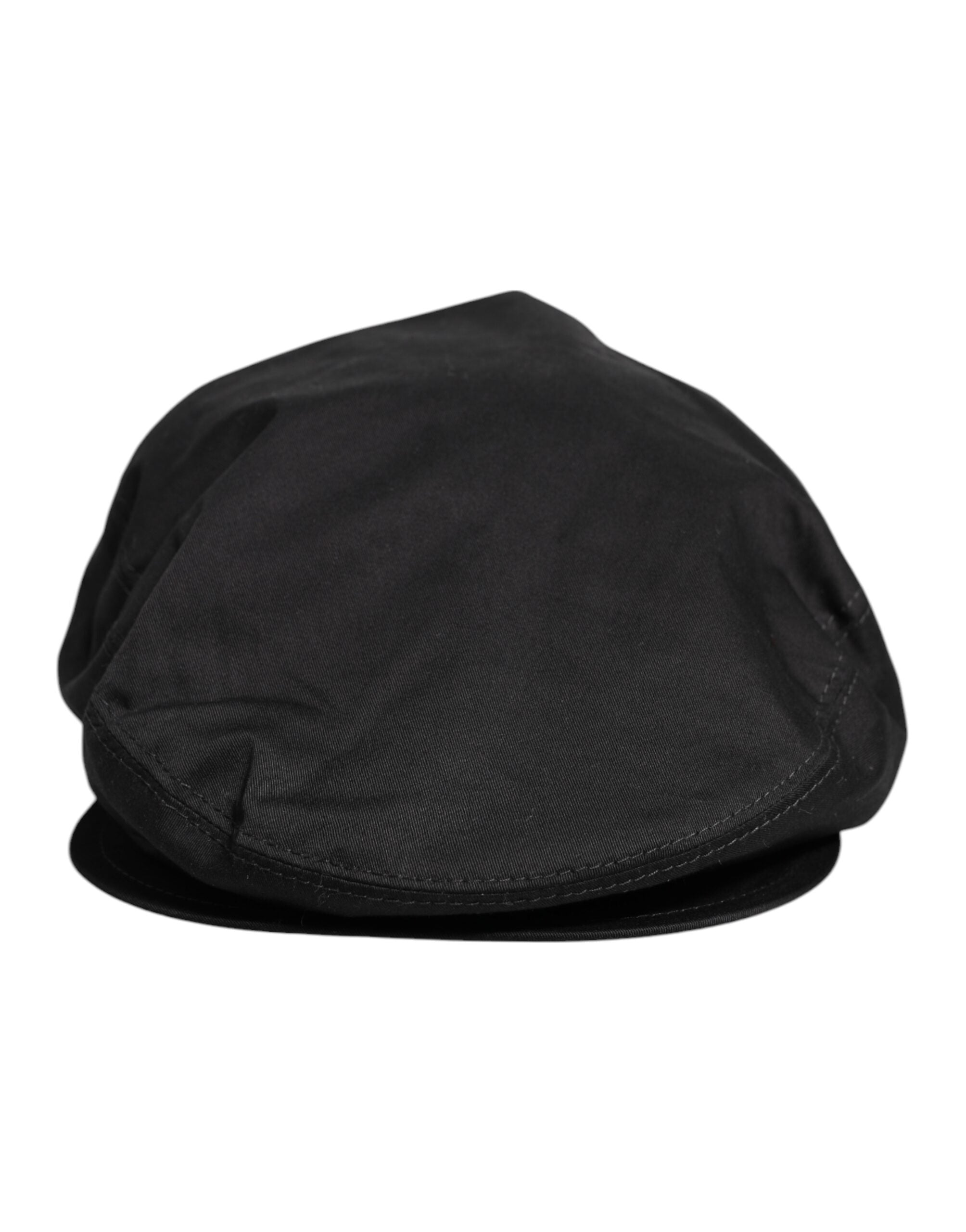 Black Cotton Newsboy Cabbie Hat