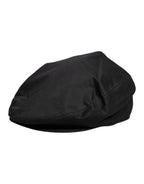 Schwarze Baumwoll-Newsboy-Schirmmütze