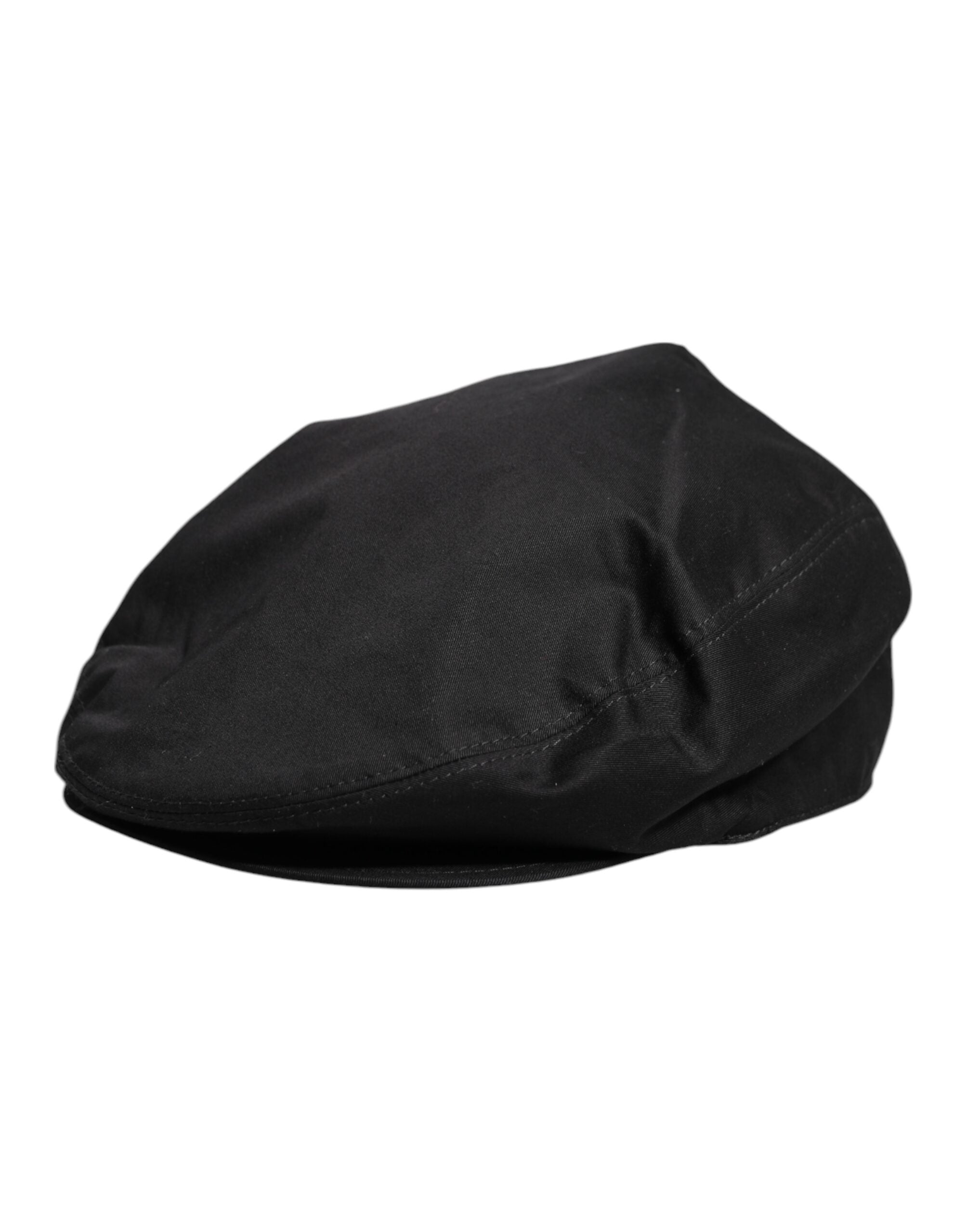 Black Cotton Newsboy Cabbie Hat