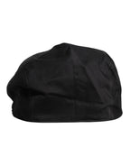Schwarze Baumwoll-Newsboy-Schirmmütze