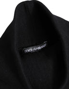 Schwarzer Kaschmir gestrickter Halswärmer Foulard Schal